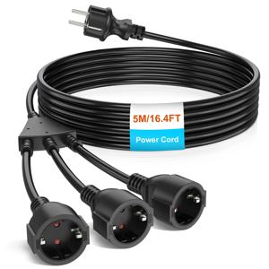 Eu 풀 링 플러그 연장 코드 확장 소켓 4000W 16A 250V IP44 방수 욕실/주방/거실에 적합 블랙