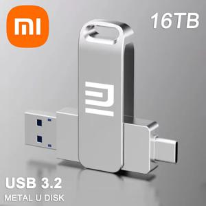 Xiaomi 16TB 플래시 드라이브 USB 3.2 초고속 플래시 드라이브 금속 전송 미니 U 디스크 펜 드라이브 유형 C 메모리 디스크 SSD U 드라이브
