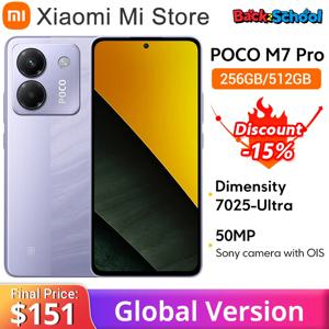 글로벌 버전 POCO M7 Pro 5G 8/12GB 256GB 크기 7025-Ultra 120Hz FHD+ 아이케어 AMOLED 디스플레이 50MP 카메라