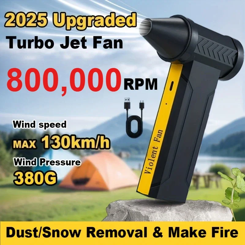 800,000RPM 공기 송풍기 전기 터보 폭력 팬 브러시리스 모터 고속 터보 제트 팬 USB 충전식 강력한 먼지 송풍기