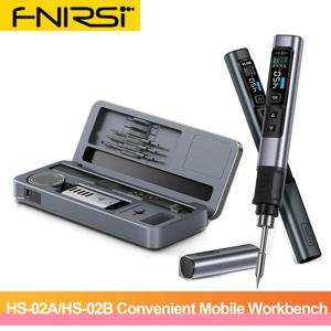 FNIRSI HS-02 스마트 전기 납땜 인두 100-450 ℃   온도 조절 가능 PD 100W 휴대용 용접 재작업 스테이션 납땜 인두 키트