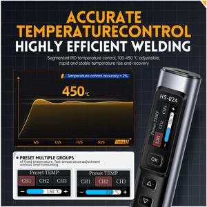 FNIRSI HS-02 Protable 열 도구 상자 키트 100W 전력 조절 가능한 온도 빠른 가열 수리 장비 100-450 ℃   DIY 수리용