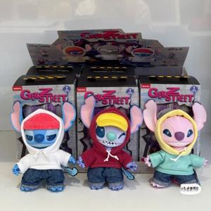 Miniso Stitch Genz Street 시리즈 블라인드 박스 비닐 페이스 블라인드 박스 펜던트 Collectible 귀여운 배낭 펜던트 키 체인 생일 선물