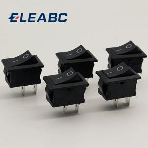 5 개/몫 검정색 푸시 버튼 미니 스위치 6A-10A 110V 250V KCD1 2Pin 스냅인 On/Off 로커 스위치 5 개/몫 21MM * 15MM 검정색