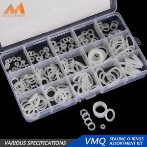 225PCS 페인트 볼 씰링 O-링 흰색 실리콘 O 링 교체 OD 6mm-30mm CS 1.5mm 1.9mm 2.4mm 3.1mm 15 크기 BG019