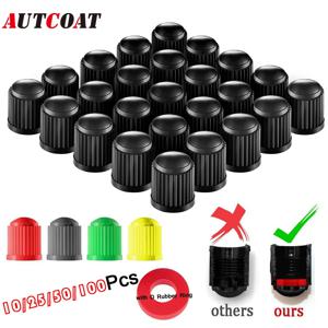 AUTCOAT 타이어 스템 밸브 캡, O 고무 링 포함, 자동차, SUV, 자전거 및 자전거, 트럭, 오토바이용 범용 스템 커버