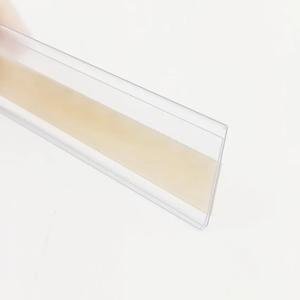 플라스틱 PVC 선반 데이터 스트립 클립 홀더, H2.2 cm 상품 가격 토커 사인 라벨 디스플레이 접착 테이프, 뒷면 100 개