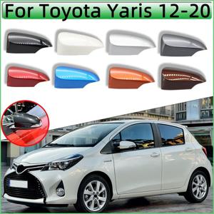 Toyota Yaris 2012 2013 2014 2015 2016 2017 2018 2019 2020 자동차 외부 백미러 커버 미러 캡 쉘 고품질 페인트