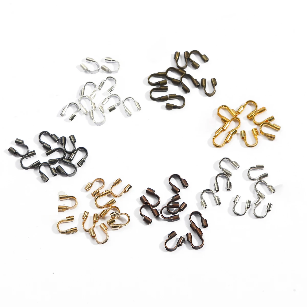 Iorn 와이어 프로텍터 와이어 가드 가디언 프로텍터 루프 U 모양 걸쇠 커넥터 4x4mm, DIY 쥬얼리 제작, 100-500 개