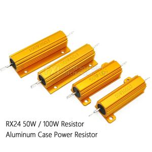 50W 100W 알루미늄 전원 금속 쉘 케이스 권선 저항기 0.01R ~ 100K 1 6 8 10 20 200 500 1K 10K 옴 저항 RX24 ibuw