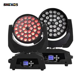SHEHDS 2PCS 36x18W LED 워시 줌 이동 헤드 라이트 선형 조정 조광기 파티 바 웨딩 파티 콘서트