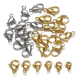 100pcs 20pcs 9-15mm 스테인레스 스틸 랍스터 걸쇠 팔찌 목걸이에 대 한 골드 컬러 체인 클로 커넥터 DIY 쥬얼리 만들기