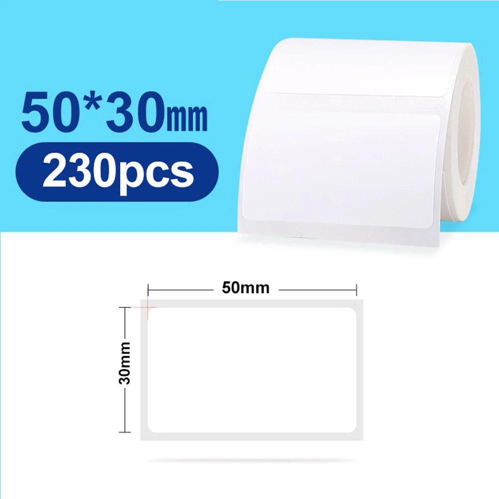 Niimbot B21 B1 B3S 50x30mm 40x30mm 50x50mm 50x80mm 라벨 스티커 바코드 인쇄용 방수 WhiteThermal 라벨 용지