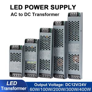 전원 공급 장치 DC 24V 12V LED 드라이버 어댑터 변압기 AC 220V 230V 110V 변환기 60W 100W 200W 300W 400W LED 스트립 조명