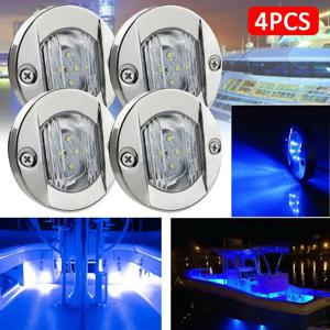 1-4개 파란색 + 흰색 해양 보트 LED 데크 무료 조명 방수 스턴 트랜섬 램프