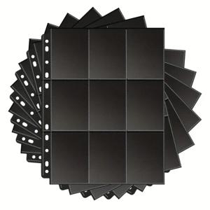 50개 9포켓 페이지 보호기, 트레이딩 카드 슬리브 페이지 11링 바인더용 야구 페이지, 표준 크기 카드용 카드 시트