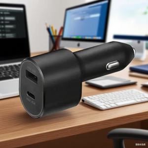 최고의 60W USB 차량용 충전기 초고속 충전 PD 45W USBA 15W 2포트 USB C PD 자동 충전기 (샤오미 14, 삼성, 원플러스, 아이폰용)
