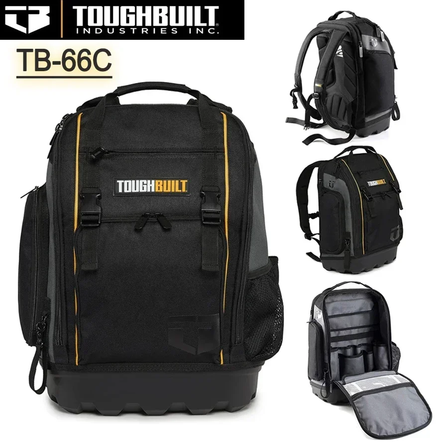 ToughBuilt TB-66C 도구 가방 및 배낭 견고한 오프로드 베이스, 전기 기사, 건설용 중부하 작업 현장 백팩용