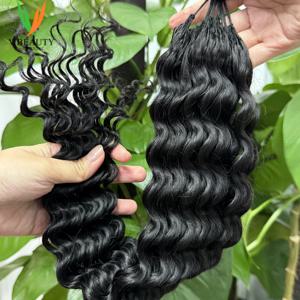 VBeauty 딥 웨이브 크로셰 인모 16-24인치 100% 인모 100g/lot 여성용 미리 분리된 인모