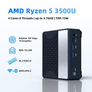 ZXIPC 미니 PC AMD 라이젠 5 3500U 16GB DDR4 500GB SSD NVME Wifi5 BT4.2 윈도우 11 트리플 디스플레이 데스크탑 DIY 게이밍 컴퓨터