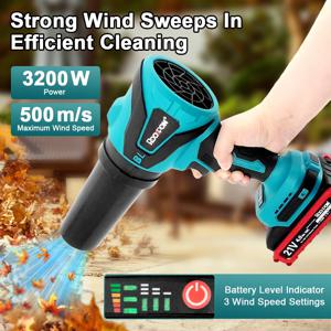 350000RPM 전기 터보 블로워 팬 브러시리스 2 in 1 핸드 리프 블로워 먼지 제거 도구 3단계 블로워 진공 청소기 (마키타용)
