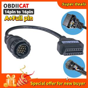 벤츠 단거리 선수 용 메르세데스 용 A + 풀 핀 14 핀 ~ 16 핀 14 핀 Obdii Obd2 Obd 2 16 핀 어댑터