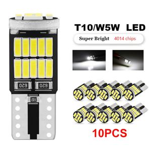 10pc Canbus W5W T10 194 LED 자동차 전구 26SMD 4014 자동 높은 밝은 웨지 번호판 클리어런스 돔 도어 램프 12V