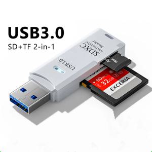 USB 3.0 카드 판독기 SD TF 카드 메모리 카드 판독기 2 IN 1 고속 스마트 카드 판독기 어댑터 PC 노트북 액세서리