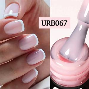 UR SUGAR 7ml 페일 핑크 고무 베이스 젤 누드 컬러 세미 퍼머넌트 UV LED 셀프 레벨링 젤 바니시 그레이트 커버리지