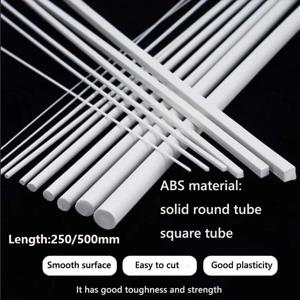 ABS 흰색 라운드/사각형 플라스틱 막대 스틱 건축 모델 만들기 모델 재료 DIY 액세서리 절단 용품