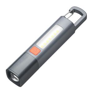 강력한 조명 ABS Flashlamp USB 충전 휴대용 야외 소형 손전등 캠핑 교수형 램프 텔레스코픽 초점 COB 사이드 램프