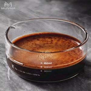 MUVNA 에스프레소 커피 측정 컵 투명 유리 100ml 규모 홈 주방 측정 도구