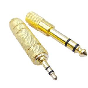 2팩 6.5mm-3.5mm 및 3.5mm-6.5mm 오디오 어댑터 세트 1/4인치-1/8인치 및 1/8인치-1/4인치 헤드폰에 적합