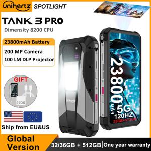 Unihertz Tank 3 Pro 8849 견고한 5G 스마트폰 안드로이드(100루멘 프로젝터 포함) 32GB 512GB 23800mAh 6.79인치 FHD 방수 전화기