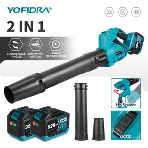YOFIDRA 3000W 전기 에어 블로워 2 IN 1 터보 블로워 팬 잎 먼지 눈 제거 클리닝 도구 (마키타 18V 배터리 핀용)
