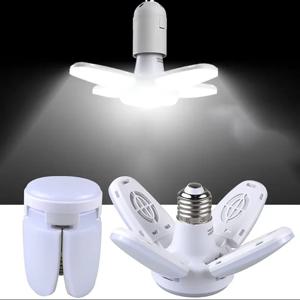 LED 4 잎 전구 E27 접이식 따뜻한 흰색 조명 펜던트 조명 보관 차고 주방 조명 고휘도 원격 제어