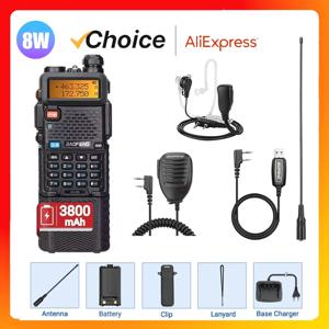 Baofeng 워키 토키 UV 5R 5W 8W 듀얼 밴드 햄 양방향 라디오 Vhf Uhf FM 라디오 휴대용 트랜시버 사냥 16KM