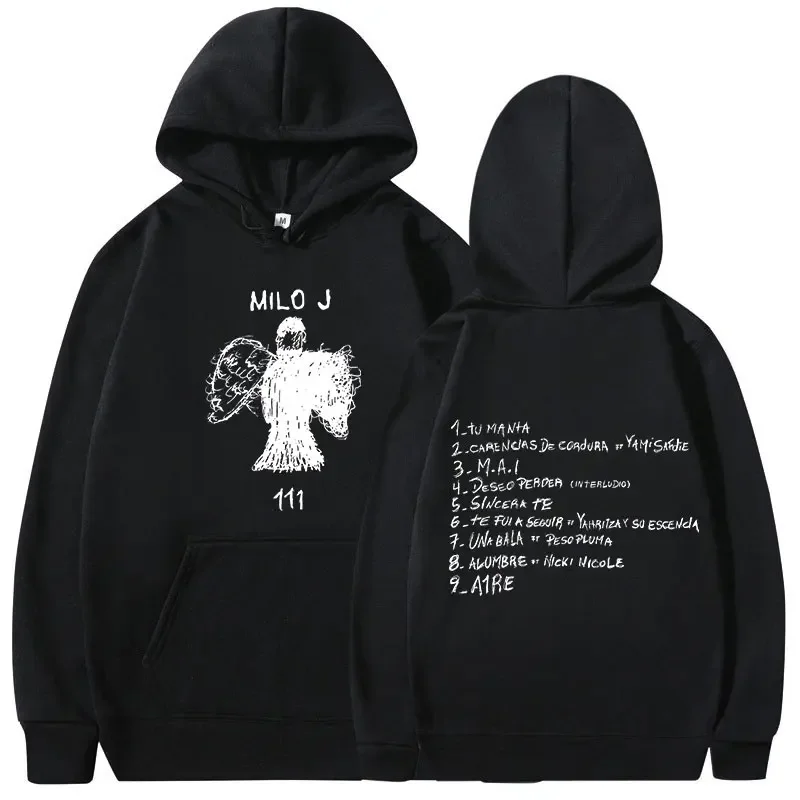 Milo J 후드 티 111 앨범 Merch 후드 티셔츠 남성 여성 패션 힙합 빈티지 긴 소매 풀오버 팬 선물 streetwear