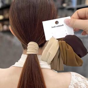4 개/대 솔리드 하이 스트레치 여성을위한 Scrunchie 확대 포니 테일 홀더 헤어 타이 탄성 헤어 밴드 고무 밴드 헤어 액세서리