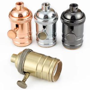 빈티지 E27 램프 베이스 구리 DIY 램프홀더 스위치 포함 에디슨 빈티지 조명 스크류 소켓 앤티크 브라스 램프 홀더 피처