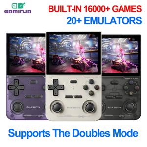 GAMINJA 오픈 소스 K36 레트로 핸드 헬드 비디오 게임 콘솔 PS1/PSP/DC/N64/SS 3.5 인치 IPS 스크린 용 16000 게임 에뮬레이터