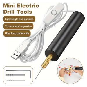 휴대용 미니 전기 드릴 DIY 전기 USB 전기 드릴 도구 에폭시 수지 쥬얼리 만들기 나무 공예 조각 펜 도구
