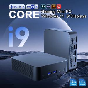 2025 미니 PC 윈도우 11 프로 코어 i9 8950HK 소형 포켓 컴퓨터 미니 PC WiFi 6 타입-C 16GB DDR4 1T/2TB M.2 SSD BT5.2 게이밍 PC
