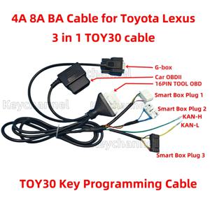 Toy30 케이블 4A 8A BA 스마트 키 프로그램 케이블 Autel OBDSTAR K518 용 16 핀 OBD 케이블 Xhorse Key Tool Plus for All Toyota Lexus