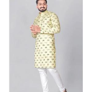2025 남성 디지털 프린트 kurta varsha 레귤러 피트 만다린 칼라 롱 적합 모든 행사 결혼식 Hari Raya Aidilfitri