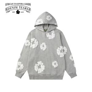 DENIM TEARS 스트리트 트렌드 고품질 미국 남성 및 여성 루즈 코튼 후디