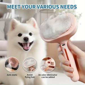 3 in 1 고양이 스팀 브러쉬 애완동물 스프레이 털 제거 빗 고양이 털 브러쉬 고양이 털갈이 및 그루밍용 고양이 브러쉬 (고양이, 강아지, 소형 동물용)