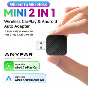 2025 새로운 유선 무선 CarPlay 2 in1 미니 어댑터 안드로이드 자동 스마트 박스 플러그 앤 플레이 자동 연결 OTA 업데이트 유니버설