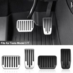 Tesla Model Y 3 하이랜드 업그레이드 풋 페달 패드 커버 미끄럼 방지 가속기 브레이크 레스트 성능 알루미늄 매트 액세서리