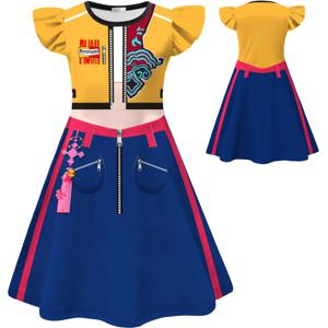 애니메이션 캐릭터 Zoe Cos 의상 악마 루미 미아 캐릭터 귀여운 캐주얼 코스프레 플라잉 슬리브 드레스 헌터 할로윈 의상 파티